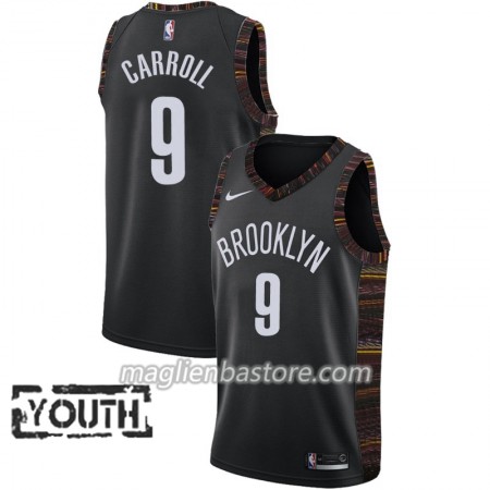 Maglia NBA Brooklyn Nets DeMarre Carroll 9 2018-19 Nike City Edition Nero Swingman - Bambino